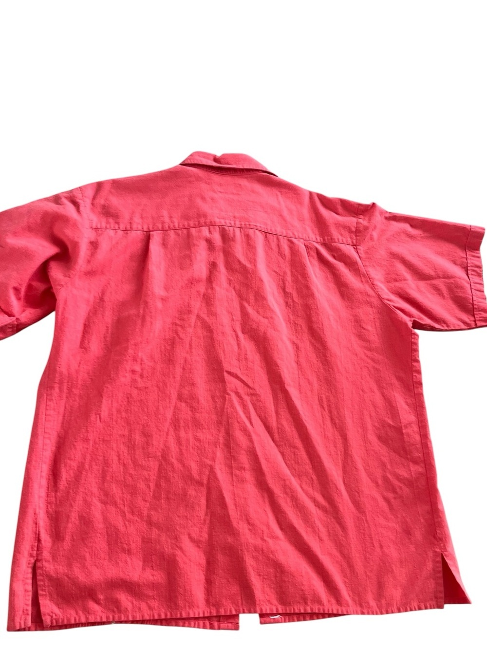 Guayabera Meridia Mexico Coral Cotton Shirt Men’s 46 Mary Brand Vintage - Picture 6 of 7